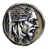 Монета из франции, на которой изображен кельт с намоченными в известке волосами.